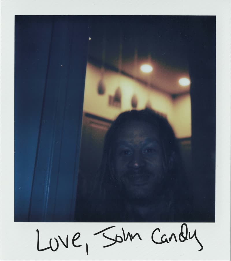 Polaroid for Love, John Candy, title handwritten across the white border